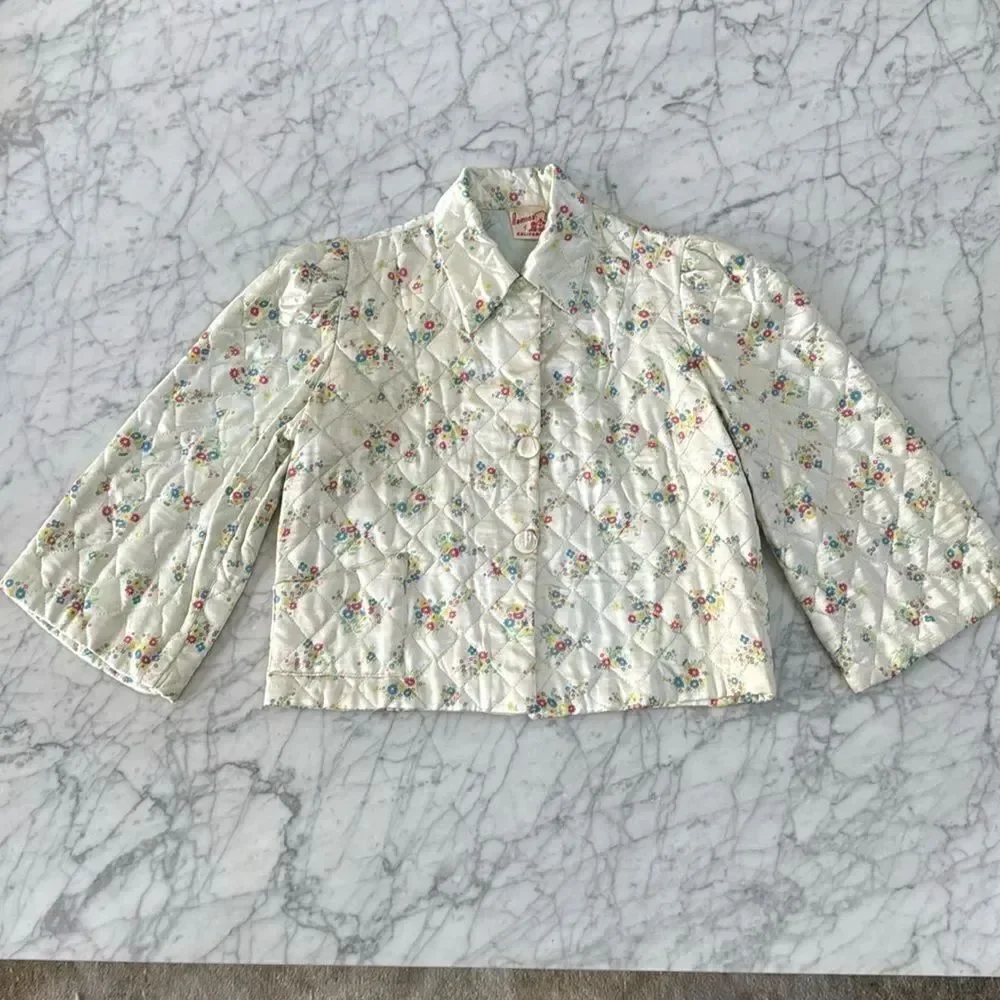 Vintage Quilted Girls Jacket Size 8/10 Cotton Cottagecore Ramona of California